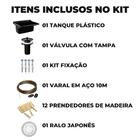 Tanque Lavanderia  34l Preto + Varal Em Aço + Prendedor + Ralo