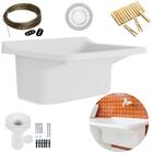 Tanque Lavanderia  40l Branco + Varal Em Aço + Prendedor + Ra