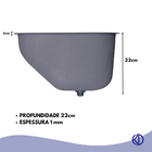 Tanque Lavanderia Inox 304 Escovado 44x44cm Com Ralo E Sifão