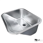 Tanque Lavanderia Inox 50x45Cm Escovado Sobrepor/Embutir com