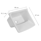 Tanque Plástico 34l Para Lavanderia Branco + Sifão Copo Unive