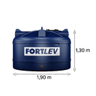 Tanque Polietileno 3.000L Tampa Rosca Azul Fortlev
