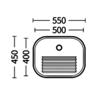 Tanque Quadrado Aço Inox Escovado 21L  Casablanca