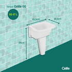 Tanque Simples Louça Branca 47L 84,5x65,5x56,5cm Celite