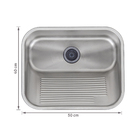 Tanque Simples Retangular Inox 304 30L Mekal