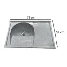 Tanque Sintético Granitado Bancada Rorato 79 5x52cm - Cinza (