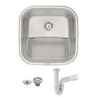 Tanque Tramontina Hera 40x40 94403407 Inox Polido + Sifão