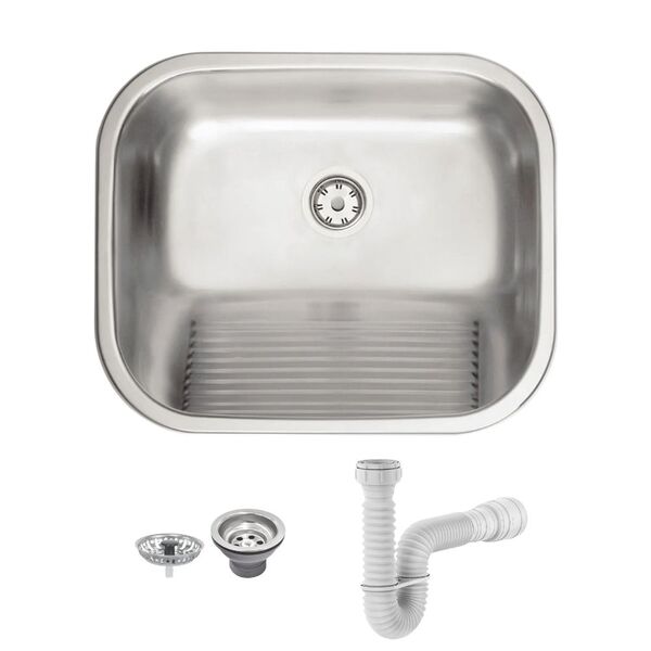 Tanque Tramontina Hera 50x40 94400107 Inox Acetinado + Sifão