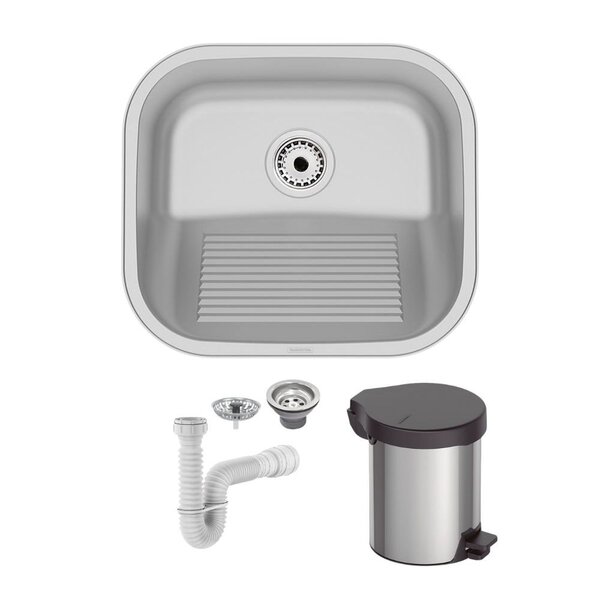 Tanque Tramontina Hera Compact 19 40x35 Escovado + Lixeira Tr