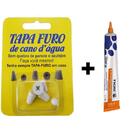 Tapa Furo P/ Cano D'água 05 Unidades + Adesivo Plástico 17g
