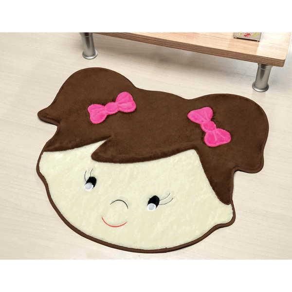 Tapere De Pelúcia Para Meninas Sara Café 72cm X 60cm Antiderr