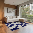 Tapete Abstrato Athos  Azul 1,00X1,50m Tapetes São Carlos