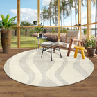 Tapete Abstrato Redondo Curvas Ambar Áreas Internas Prata 1,95m