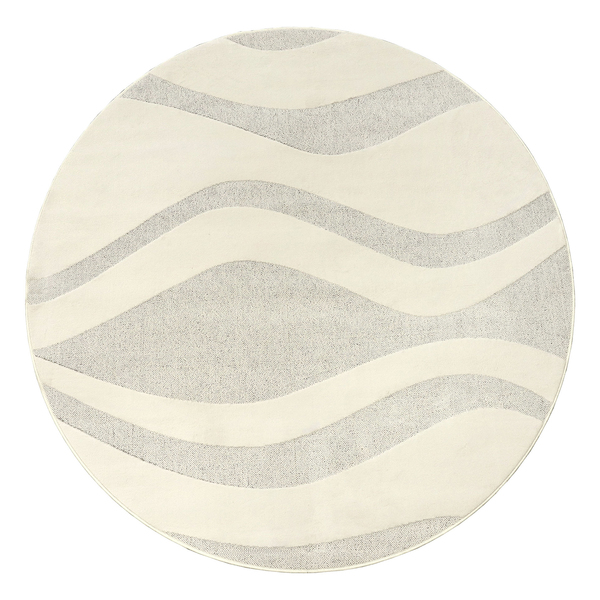 Tapete Abstrato Redondo Curvas Ambar Áreas Internas Prata 1,95m