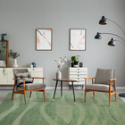 Tapete Abstrato Retangular Curvas Tropical Áreas Internas Verde 1,50X2,00m