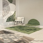 Tapete Abstrato Retangular Curvas Tropical Áreas Internas Verde 2,50X3,50m