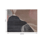 Tapete Abstrato Retangular Organic Fsh Polipropileno Bege e Cinza Interno 2x2,5m Tapetes São Carlos