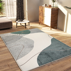 Tapete Abstrato Retangular Organic Sedoso Polipropileno Cinza e Verde Interno 2x2,5m Tapetes São Carlos