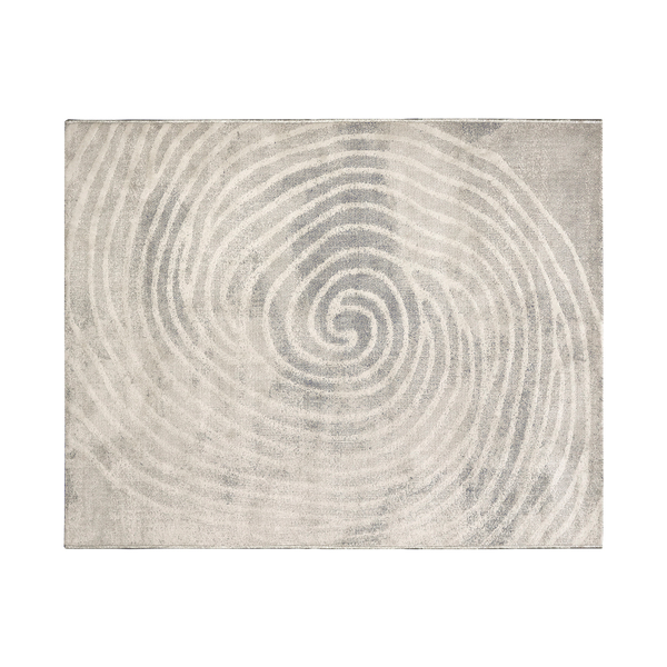 Tapete Abstrato Retangular Bege e Prata 2,00x2,50cm Tapetes São Carlos