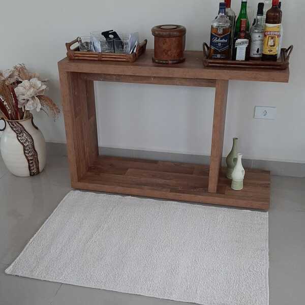 Tapete Algodão Para Sala E Quarto   - 0,80 X 1,20 - Cor Cru P