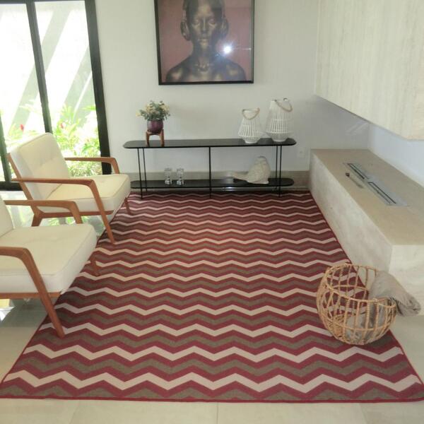 Tapete Antiderrapante Geométrico - Sala  Quarto 1 00 X 1 40m