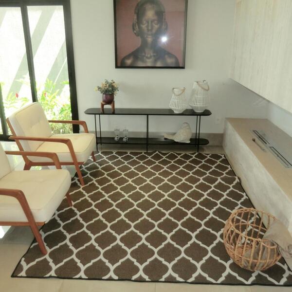 Tapete Antiderrapante Geométrico - Sala  Quarto 1 00 X 1 40m