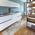 Tapete Antiderrapante Tropical 43cm X 130cm Azulejo Cinza Kap