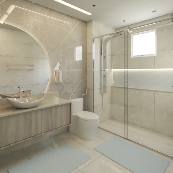 Tapete Banheiro Absorvente Antiderrapante Azul Bebê 50x35 Cm