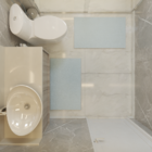 Tapete Banheiro Absorvente Antiderrapante Azul Bebê 50x35 Cm