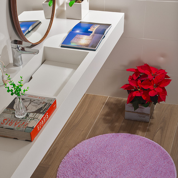 Tapete Banheiro Redondo Antiderrapante Circle 75cm  - Cor Mes