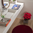 Tapete Banheiro Redondo Antiderrapante Circle 75cm  - Cor Ver