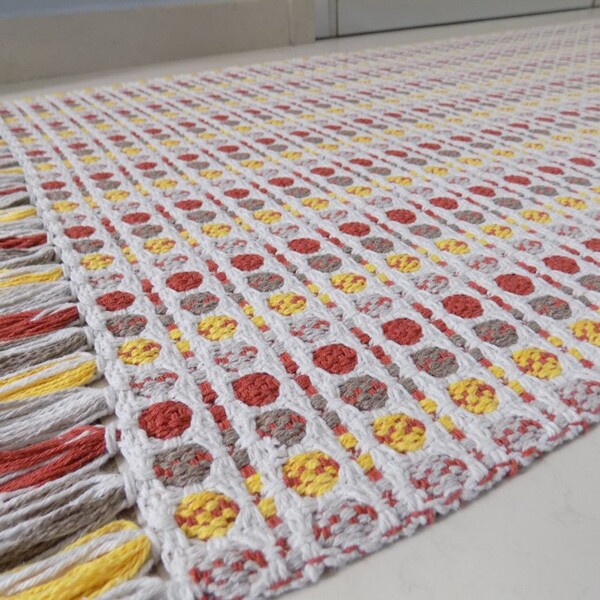 Tapete Beira De Cama Amarelo 0.60x1.00 Bolinha