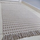 Tapete Beira De Cama Cru E Marrom 0.60x1.00 Bolinha