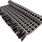 Tapete Beira De Cama Cru E Preto 0.60x1.00 Bolinha