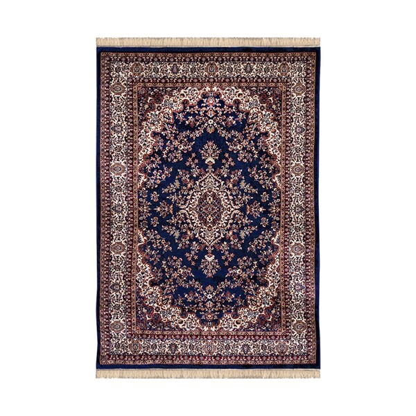 Tapete Belga Retangular Bruxelas Poliéster Azul Internas 140X200 Edantex