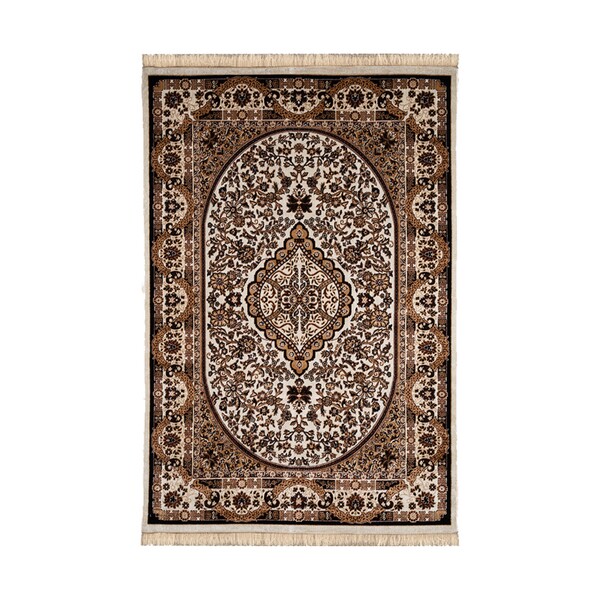 Tapete Belga Retangular Bruxelas Poliéster Bege Internas 100X140 Edantex