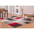 Tapete Bilbao 02 Cinza-vermelho 0,50x1,00m - Niazitex