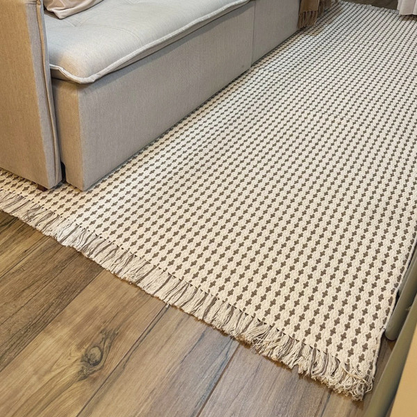 Tapete Boho Andaraí Off White/capuccino 140x300cm Algodão