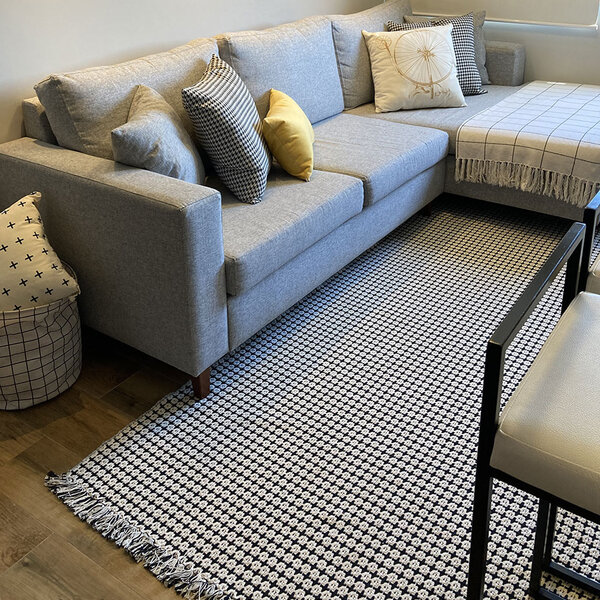 Tapete Boho Andaraí Off White/preto 140x250cm Algodão