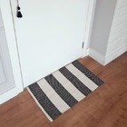 Tapete Boho Listrado 45x70cm Natural/preto - Antiderrapante