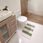 Tapete Boho Listrado 45x70cm Natural/verde - Antiderrapante