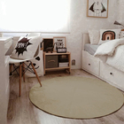 Tapete Boho Redondo Ø140cm Bege - Antiderrapante