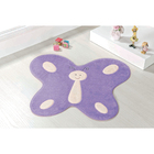 Tapete Borboleta De Pelúcia Menina Infantil 1,14m X 88cm Anti