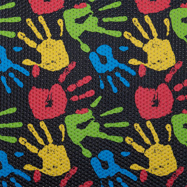 Tapete Brisa Infantil Palma Da Mão Preto 100cm X 130cm