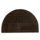 Tapete Capacho 54x36 Antiderrapante Meia Lua Marrom Escuro Ti