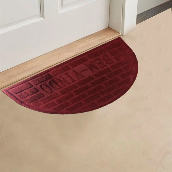 Tapete Capacho 54x36 Antiderrapante Meia Lua Vermelho Tijolin