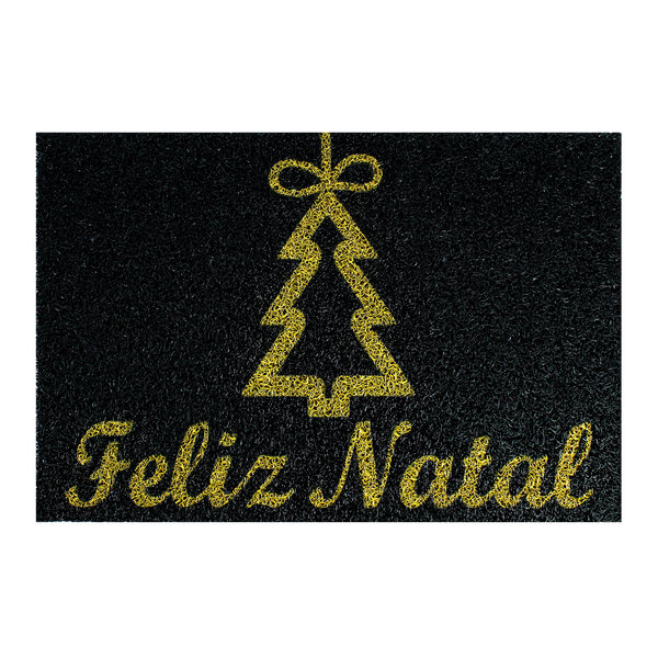 Tapete Capacho - datas Comemorativas Feliz Natal Dourado