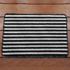 Tapete Capacho Boucle 40cm X 60cm  - Listras Pretas