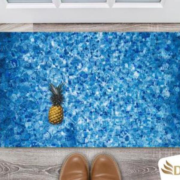 Tapete Capacho Decorativo Entrada Porta Sala Abacaxi