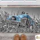 Tapete Capacho Decorativo Entrada Porta Sala Carro Azul